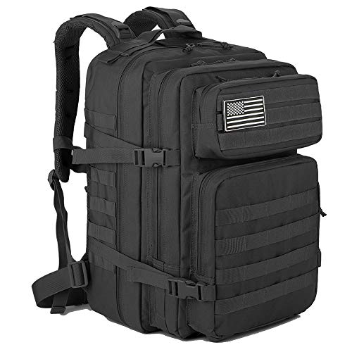 QT&QY 45L Military Tactical Backpacks Molle Army Assault Pack 3 Day Bug Out Bag Hiking Treeking Rucksack