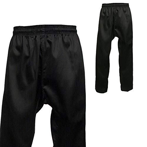 Martial Arts Karate Taekwondo Pants (5, BLACK)