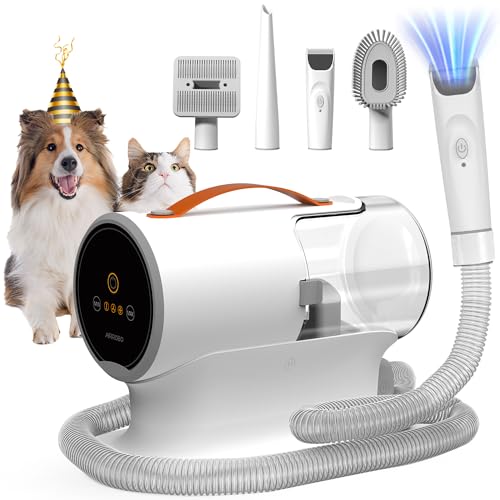 AIRROBO Dog Grooming Vacuum, Dog Hair Vacuum,12000Pa Strong Pet Grooming Vacuum for Dogs, 2L Large Capacity Dog Vacuum for Shedding Grooming Hair, Quiet, 5 Pet Grooming Tools, PG100