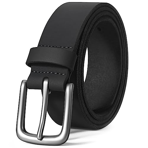 VATAN Men's Genuine Leather Casual Every Day Jeans Belts, 1 3/8' Handmade Men Leather Belt with Gift Box