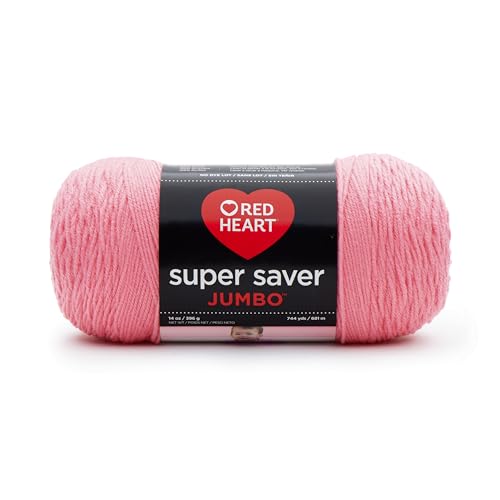 RED HEART E302 Super Saver Jumbo Yarn, Perfect Pink, 10.5 x 5 x 5