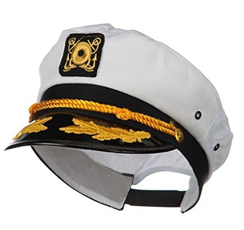Wall2Wall Captain's Yacht Sailors Hat Snapback Adjustable Sea Cap NAVY Costume Accessory (1 Pc)