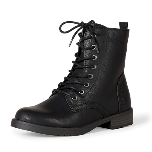 Amazon Essentials Women's Lace-Up Combat Boot, Black, 13