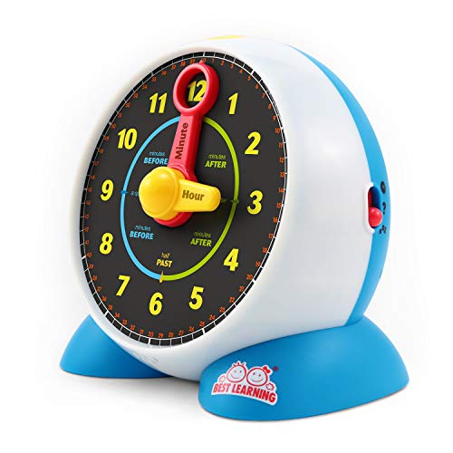 BEST LEARNING Learning Clock - Educational Talking Learn to Tell Time Teaching Light-Up Toy with Quiz and Music Sleep Mode - Toddlers & Kids Ages 3, 4, 5, 6 Years Old Boy and Girl Gift for Birthdays