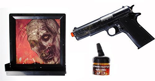 Zombie Hunter Target Pack with Airsoft Pistol and Accessories, Black and Clear (Black/Clear)