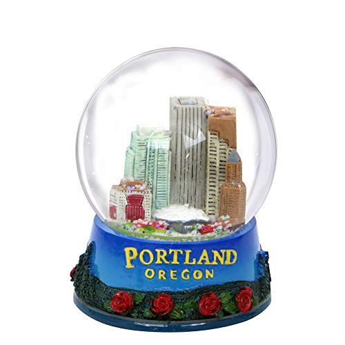 Portland Oregon Snow Globe with Skyline and Mountain Scene (65mm)