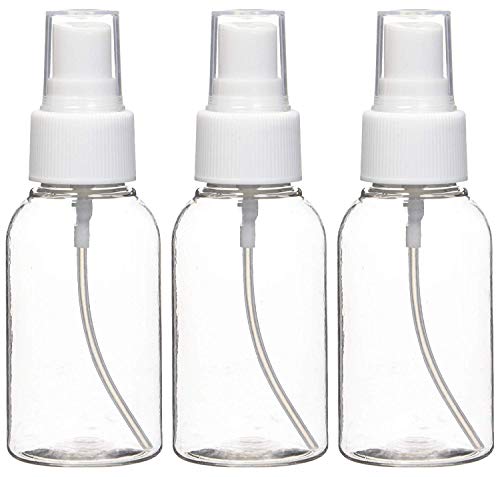 Atomizer Spray Bottle 3-Pack, Mini Spray Bottle 2.5 oz - Clear, Leak Proof, Travel, TSA Approved, Hair, Face, Essential Oils - Fine Mist Spritzer