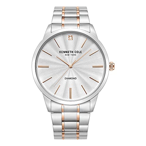 Kenneth Cole Men's Watch - Luxury Watch for Men, Stainless Steel Watch, Quartz, Water-Resistant, Sleek Design TT Silver/Gold Rose Analog Watch