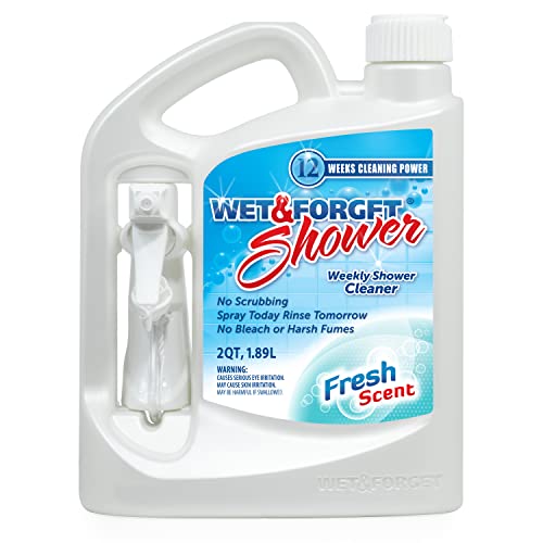 Wet & Forget Shower Cleaner Spray Multi-Surface Weekly Application Requires No Scrubbing, Bleach-Free Formula, Ready to Use, Fresh Scent, 3 Months of Cleaning, 64 Fluid Ounces, 1 Pack