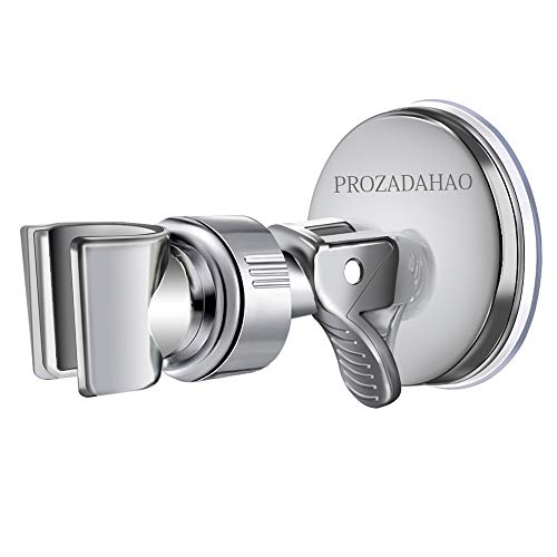 PROZADAHAO Adjustable Shower Head holder, Bathroom Suction Cup Handheld Shower head Bracket, Removable Handheld Showerhead & Wall Mounted Suction Bracket (Silver)