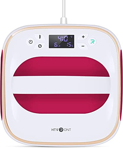 HTVRONT Heat Press Machine for T Shirts, 10'X10' Portable T Shirt Press Machine, Fast Heat-up Iron Press Heat Transfer Machine for Hat, Vinyl, Sublimation (Raspberry)