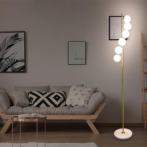 VENIVIDI Tricolor dimming with 6 Modern Floor Lamps and high-end Retro Brass Floor Lamps, Suitable for Living Rooms, bedrooms, Hotels, and Kitchens