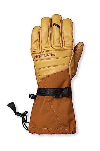 Flylow Super D Glove Synthetic Insulated Waterproof Ski & Snowboard 5-Finger Glove - Copper - Medium