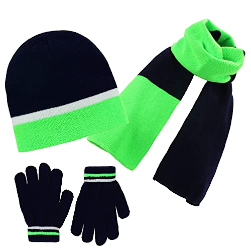 Swak Girls Hat,Scarf & Glove Set-Kids Cold Weather Winter Accessories-Childrens 3 Pc Beanie set-Big Girls Hat Scarves & Glove