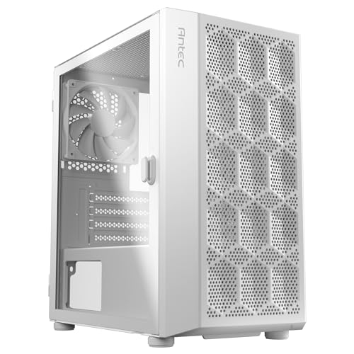Antec NX200 M White, Micro-ATX Tower, Mini-Tower Computer Case with 120mm Rear Fan Pre-Installed, Mesh Design in Front Panel Ventilated Airflow, NX Series