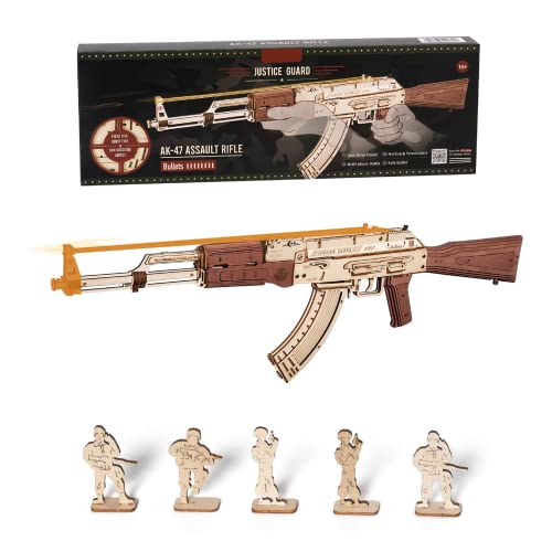 3D Wooden Puzzles for Adults, DIY Rubber Band Gun, Wood Model Building Kits for Kids, Wooden Toy Gun Puzzle for Family Time Unique Gifts