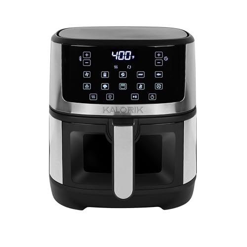 Kalorik 5 Quart Touchscreen Air Fryer with Window, Stainless Steel (FT 52328 SS)