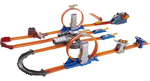 Hot Wheels Track Builder Total Turbo Takeover Set, Motorized Playset with Loops & Stunts, Includes 1 Hot Wheels Die-Cast Car, Toy for Kids 6 to 12 Years Old [Amazon Exclusive]