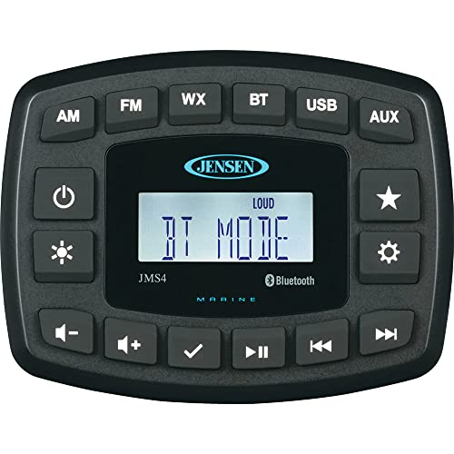 Jensen JMS4RTL Compact Bluetooth AM/FM/USB/WB Waterproof Stereo - 4', Black