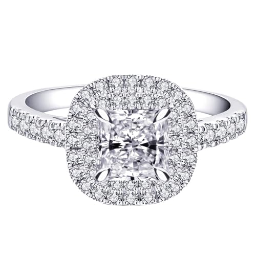 1.6Ct Moissanite Engagement Ring, 18K Real Gold Plated, Moissanite