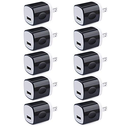 USB Charger Adapter, 1A Cube Charger Block 10PC Single Port Wall Outlet Charger USB Wall Plug Compatible iPhone 14/13/12/11 Pro Max/SE/X/8/7,Samsung Galaxy S22/S21 FE/S20/A13 5G/A52,Note 21 Ultra,Moto