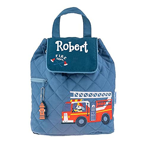 Stephen Joseph Kids Day Bag - Personalized Shoulder Bag - Fire Truck Quilted Tote - Back to School Travel Organizing Bag with Custom Name