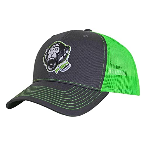 Fish Monkey FM75-CHNG Hat Scream'N Monkey Charcoal/Neon Green