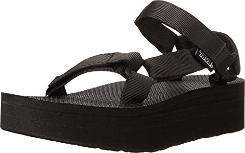 Teva Women's Flatform Universal Platform Sandal, Black, 7 M US