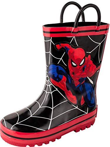 Josmo Boy's Spiderman Rain Boots (Toddler/Little Kid), Black, 11