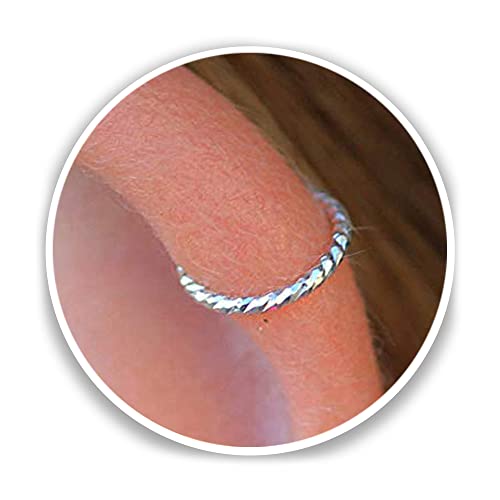 Helix Cartilage Piercing - 20G Sterling Silver Helix Piercing Ear Ring - Cartilage Earring, Silver Cartilage Hoop