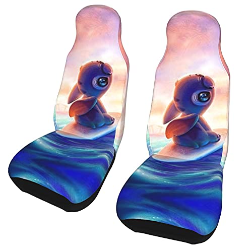 FGHdiy Car Front Seat Covers,Universal Fit Women Men Luxury Print Seats Protector Apply to Sedan, Truck, SUV Black One Size