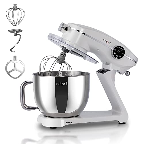 Instant Stand Mixer Pro, 600W 10-Speed Electric Mixer with Digital Interface, 7.4-Qt Stainless Steel Bowl, From the Makers of Instant Pot, Dishwasher Safe Whisk, Dough Hook and Mixing Paddle, Pearl
