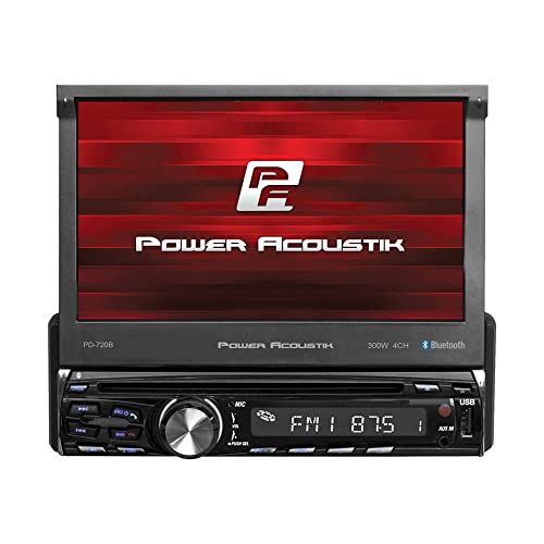 Power Acoustik PD-720B Single DIN with 7-inch Motorized LCD Touchscreen, DVD, CD/MP3 Car Stereo with Bluetooth