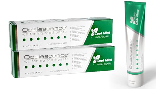 Opalescence Teeth Whitening Toothpaste (Pack of 2) - Cool Mint Original Formula - Oral Care, Gluten-Free - 4.7 Ounce Made by Ultradent.- TP-5166-2