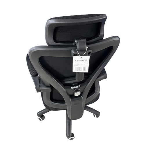 RAINMOOD-Office armchairs，Lumbar Support Mesh Swivel Computer Home Office Study Task Chair Black