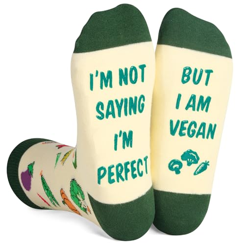 HAPPYPOP Unisex Funny Vegan Gifts for Women Vegetarian Gifts Gifts for Vegans Vegan Gifts Ideas, Vegan Socks Vegetable Socks