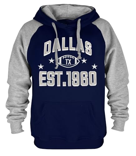 CLORPEAK Mens Dallas City Fully Embroidery Soft Classic Pullover Sweatshirt Hoodie (XL, Dal Navy#3)