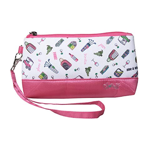 Glove It Women’s Wristlet Wallet, Zipper Wrist Wallet, Cute and Fashionable Mini Clutch Purse for Phone, Travel, Golf Accessories, Nine and Wine