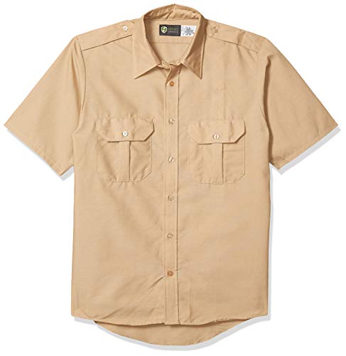 Horace Small Men's Classic Short Sleeve Security Shirt, Khaki