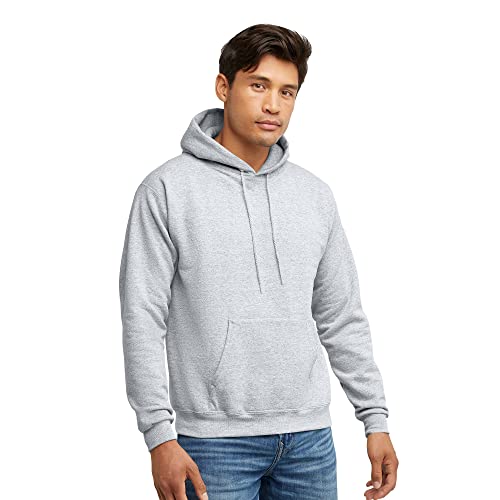 Hanes Men's Pullover EcoSmart Hooded Sweatshirt, ash, Medium