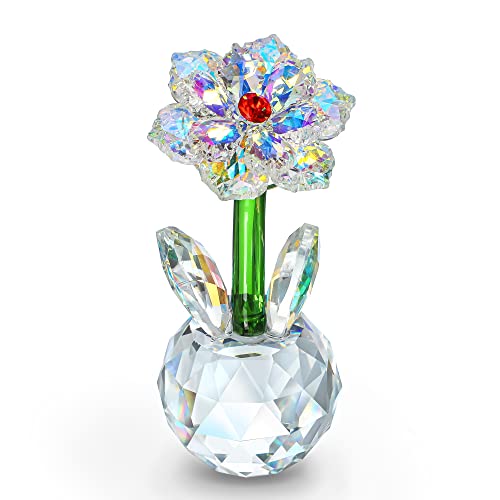 H&D HYALINE & DORA Crystal Sunflower Figurine Collectible Glass Flower Ornament Statue for Valentine's Day Wedding Gifts for Women