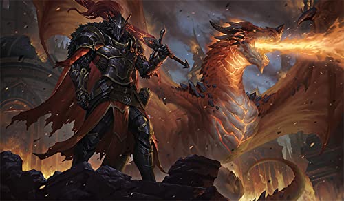 Fantasy North Lance Vaal - Dragon Knight - TCG Playmat and Mouse Pad - 24 x 14 inches