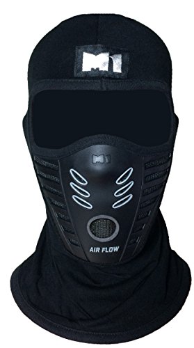 M1 Full Face Cover Balaclava Protection Filter Rubber Ski Dust Mask (BALA-FILT-RUBB-Blck) Black