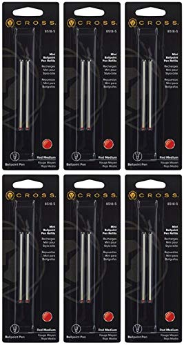 Cross Mini Ball-Point Refills, Red, 12 Refills