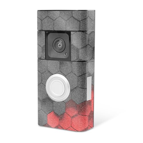 MightySkins Glossy Glitter Skin Compatible with Ring Video Doorbell Plus - Two-Tone Hex | Protective, Durable High-Gloss Glitter Finish | Easy to Apply