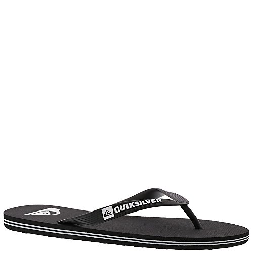 Quiksilver Men's Molokai 3 Point Flip Flop Sandal, Black/Black/White, 10