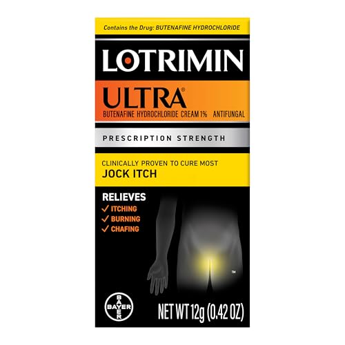 Lotrimin Ultra Antifungal Jock Itch Cream - Powerful Butenafine Hydrochloride Treatment for Jock Itch and Fungal Infections, 0.42 Ounce (12 Grams) (Packaging May Vary)