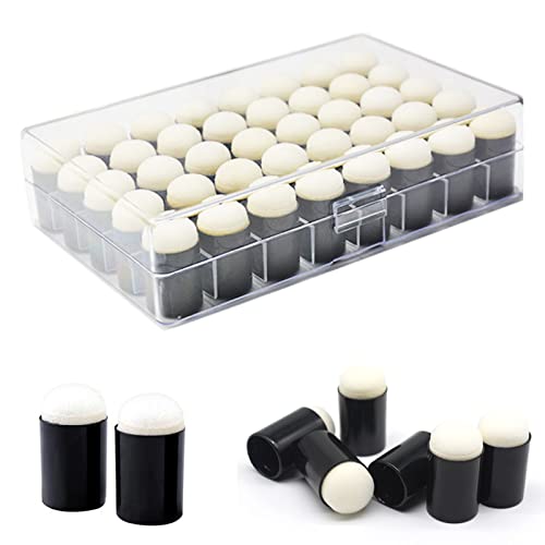 40pcs Finger Sponge Daubers with Storage Box for Painting Chalk Ink Card Making Drawing DIY Craft Handmade Finger Painting Sponge Set Craft Drawing Sponge Dauber Set Painting Projects-Daubers