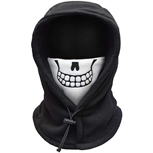 Kids Balaclava Ski Mask, Boys/Girls Washable Fleece Winter Hat with Face Cover for Windproof,Skull,Size M