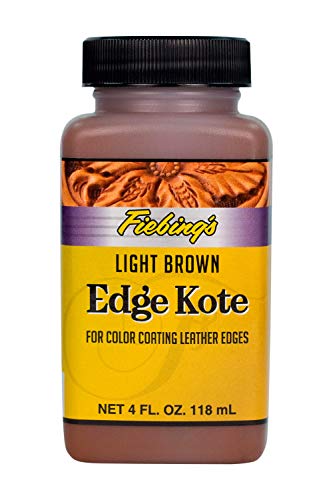 Fiebing's Edge Kote (4oz) - Light Brown - Flexible, Water Resistant Surface Coating for Smoother Leather Edges - for Color Coating and Protecting Edges of Leather Shoes, Crafts and Furniture